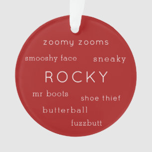 Ornamento Foto personalizada do Apelido de cachorros-popa