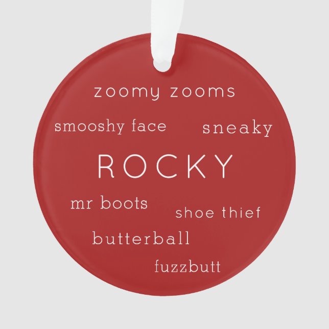 Ornamento Foto personalizada do Apelido de cachorros-popa (Frente)