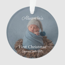 Ornamento Foto personalizada do bebê no meu primeiro Natal P