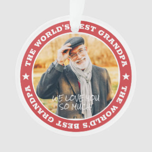 Ornamento Foto personalizada do melhor avô moderno estrela