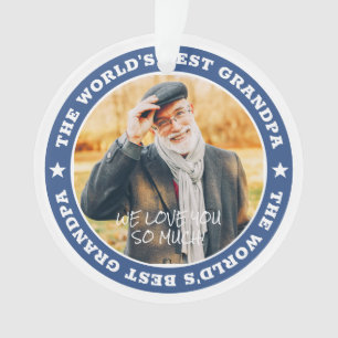 Ornamento Foto personalizada do melhor avô moderno estrela
