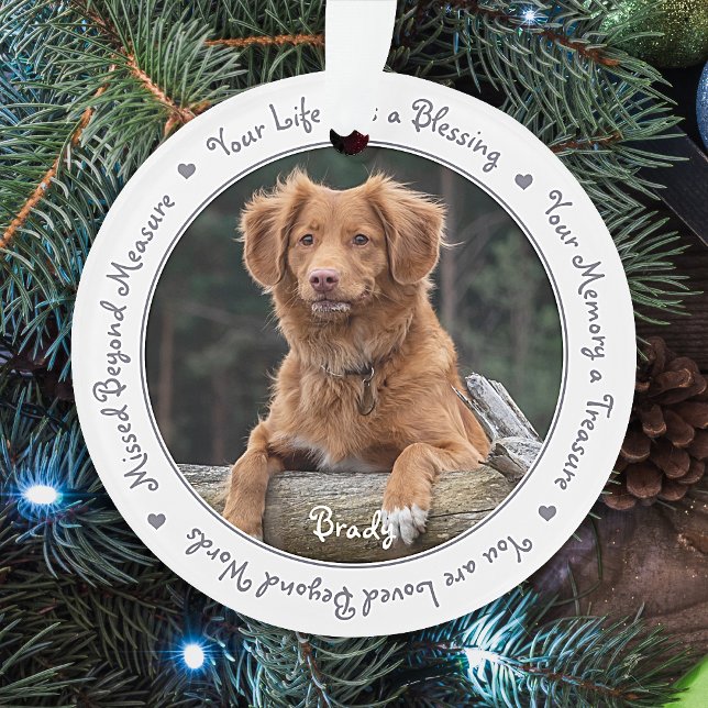 Ornamento Foto Personalizada do Memorial Pet Dog (Criador carregado)