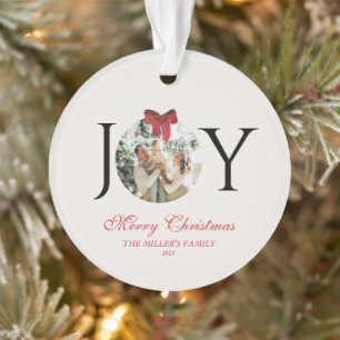 ORNAMENTO FOTO PERSONALIZADA DO NATAL DE JOY MERRY