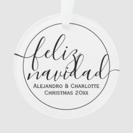 Ornamento Foto Personalizada do Natal do Modern Feliz Navida