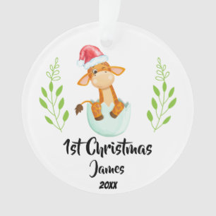Ornamento Foto personalizada do primeiro Natal de 2023