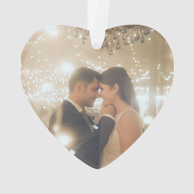 Ornamento Foto personalizada do Sr. e da Sra. (Verso)