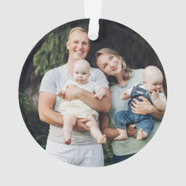 Ornamento Foto personalizada e texto azul Chanucá