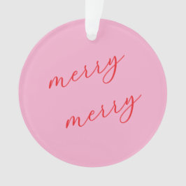 Ornamento Foto Personalizada Elegante Escrito Rosa Natal