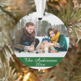 Ornamento Foto Personalizada Moderna Dupla Face