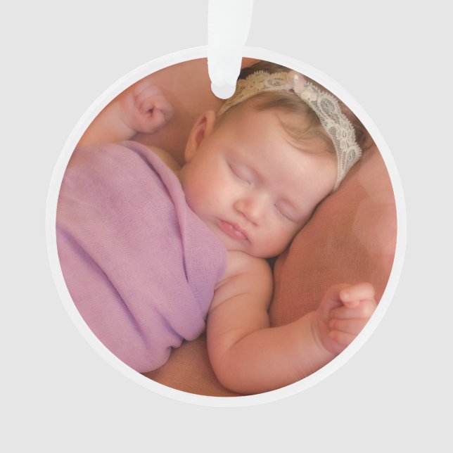 Ornamento Foto personalizada para o novo bebê (Frente)