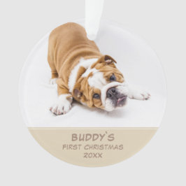 Ornamento Foto Personalizada Pet de Natal Primeiro Puppy