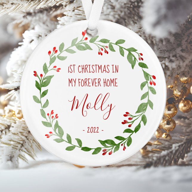 Ornamento Foto personalizada Pet Primeiro Natal em Nova Casa (Criador carregado)