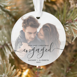 Ornamento Foto Personalizada Primeiro Natal Noivo Script Pre
