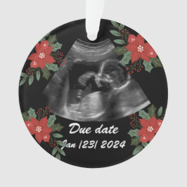 Ornamento Foto personalizada, sonograma ultrassônico Natal