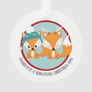 Ornamento Foto personalizada vermelha do Fox do Natal