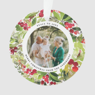 Ornamento Fotografia verde e vermelha festiva botânica moder