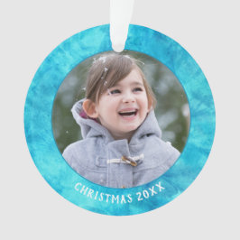 Ornamento Fotos de Natal da Blue Watercolor