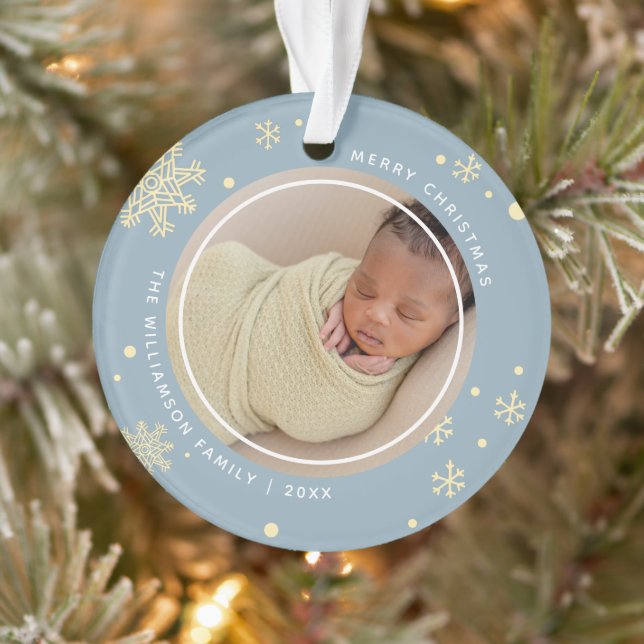 Ornamento Fotos do Floco de Neve Moderno 2 (Árvore)