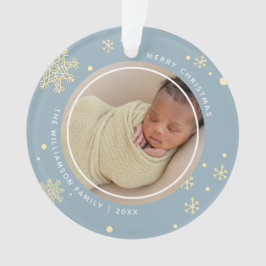Ornamento Fotos do Floco de Neve Moderno 2