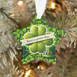Ornamento Four leaf clover Saint Patrick's Day have a great
