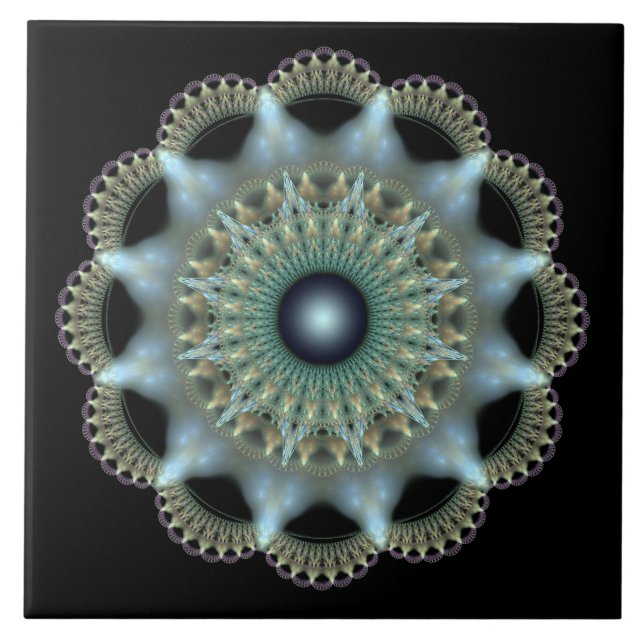 Ornamento fractal de estrela brilhante (Frente)