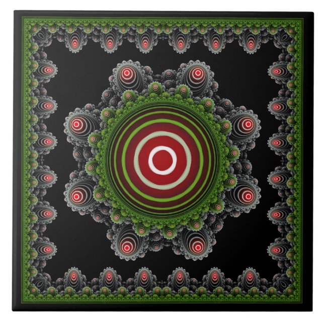 Ornamento fractal de fada natural colorido (Frente)