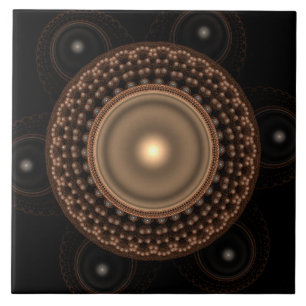 Ornamento fractal de fada redonda brilhante
