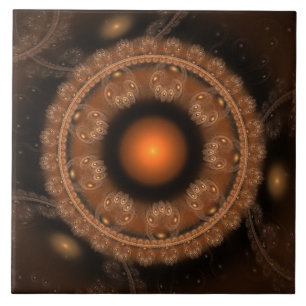 Ornamento fractal de fada redonda brilhante