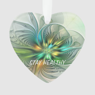 Ornamento Fractal de Flor Moderna de Fantasy Abstrato