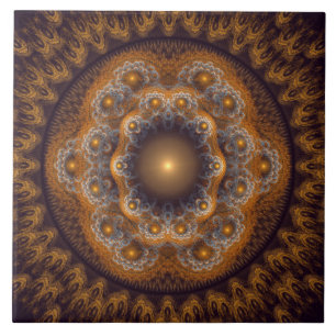Ornamento fractal sagrado e brilhante vermelho