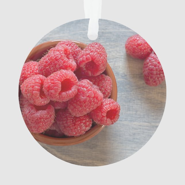 Ornamento Framboesas frescas numa tigela (Verso)