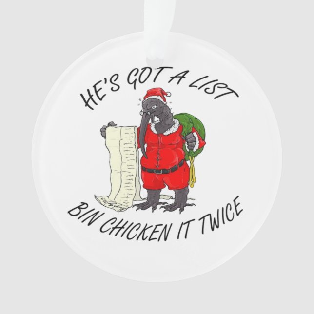 Ornamento Frango Santa Bin  (Frente)