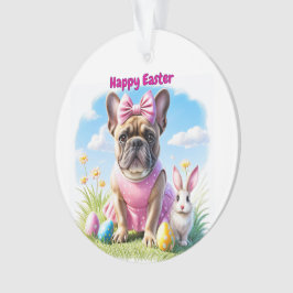 Ornamento Französische Bulldogge Frohe Ostern French Bulldog