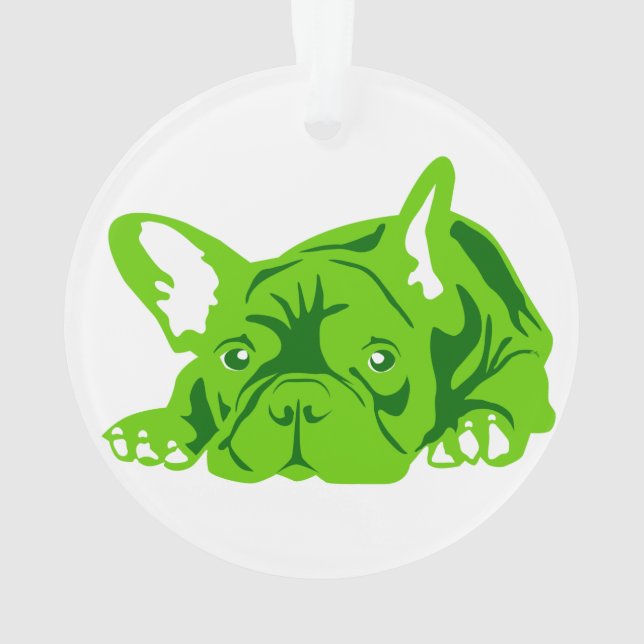 Ornamento Französische Bulldogge grün (Verso)