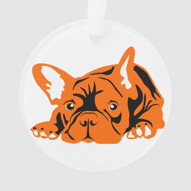 Ornamento Französische Bulldogge laranja (Frente)