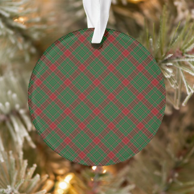 Ornamento Fraser do Padrão de Xadrez do Castelo Leather Tart (Árvore)