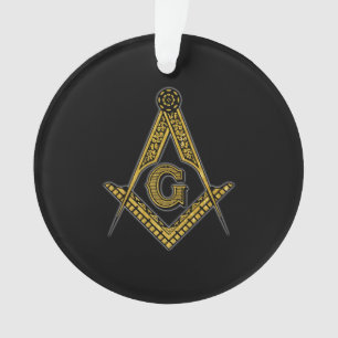 Ornamento Freemason (preto & ouro)