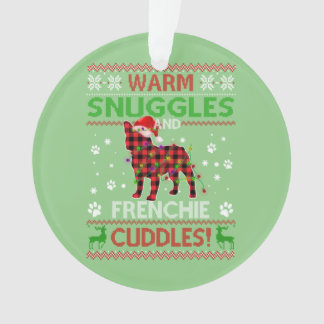 Ornamento French Bulldog Ugly Christmas Sweater Xmas Pajama