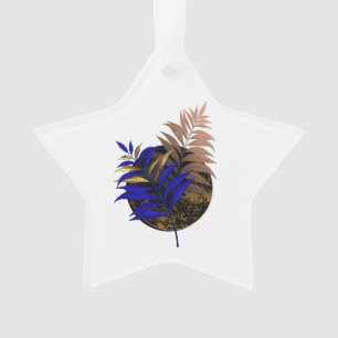 Ornamento Frio azul no círculo preto