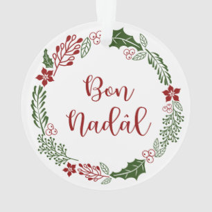 Ornamento Friulian Merry Christmas Wreath, Bon Nadâl
