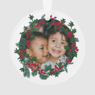 Ornamento Frota de Natal com foto personalizada e inicial