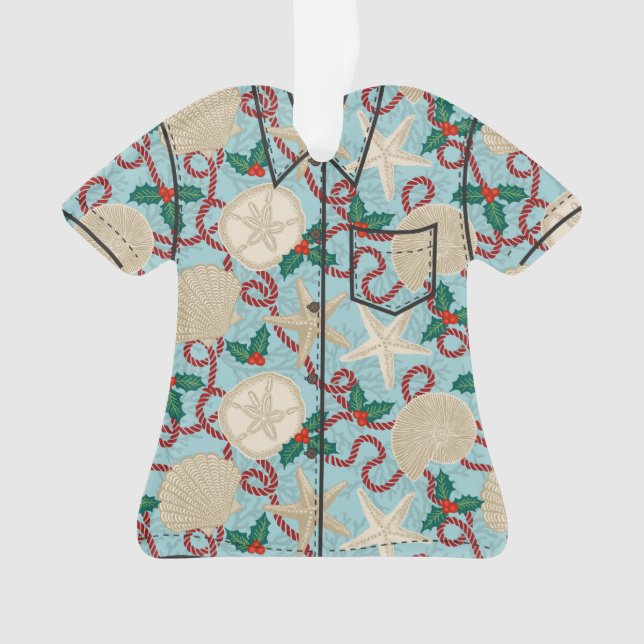 Ornamento Frota do Mar Tropical de Natal - Aqua (Frente)