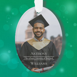 Ornamento Full Photo Minimalist Graduation Oval