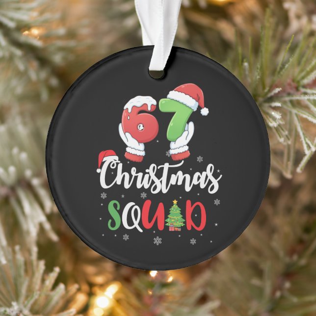Ornamento Funny 67 Six Seven Brianrot Christmas Squad (Árvore)