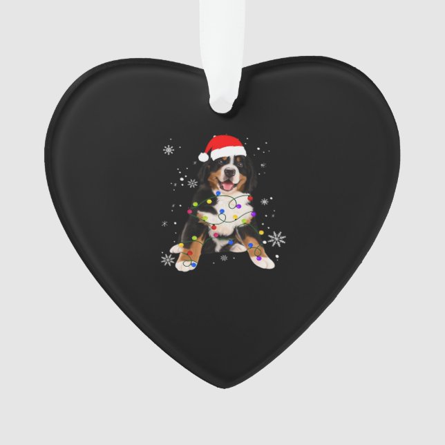 Ornamento Funny Bernese Mountain Dog Lights Christmas Matchi (Frente)