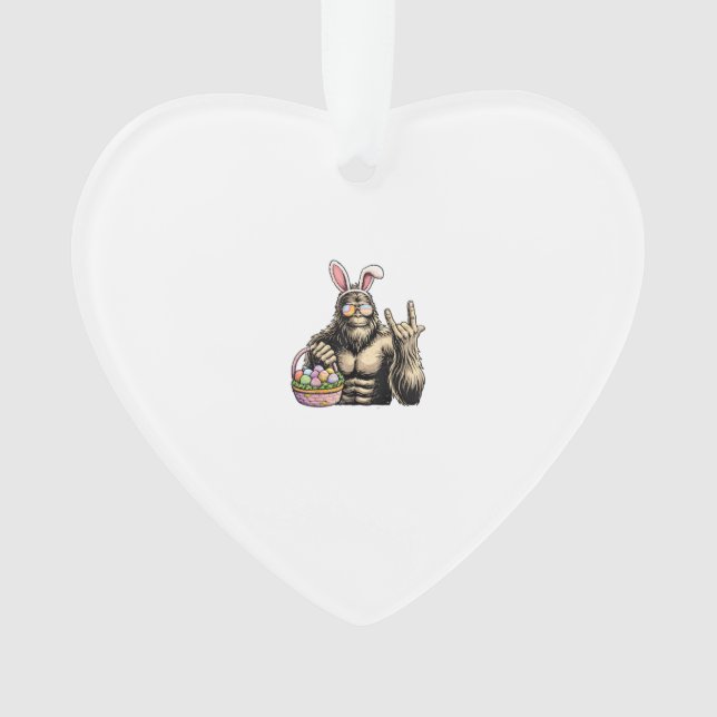 Ornamento Funny Bigfoot Easter Egg Rock Sasquatch Easter Day (Frente)