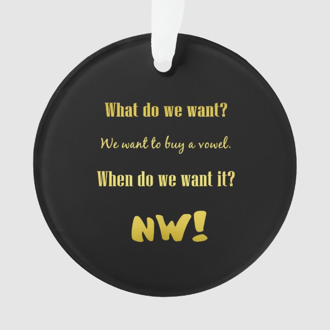 Ornamento Funny Buy a Vowel — Now! (Frente)