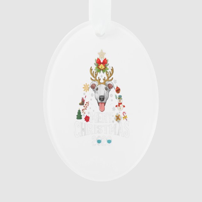 Ornamento Funny Christmas 2020 Tree Greyhound Mask Costume (Frente)