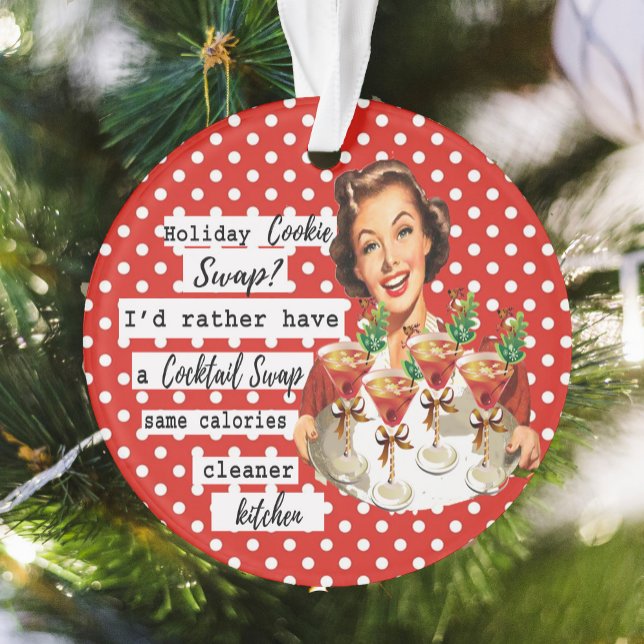 Ornamento Funny Christmas Ornament Retro Best Friend Cookie (Criador carregado)