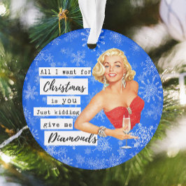 Ornamento Funny Christmas Ornament Retro Best Friend Diamond